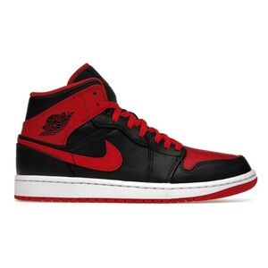 Jordan 1 Mid- Black and Red